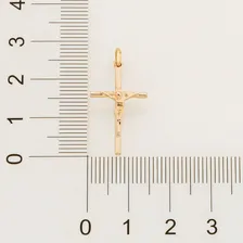 Pingente Rommanel Cruz Jesus Cristo Folheado Ouro 540003 Cor Dourado Foto mini 2