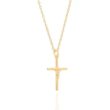 Pingente Rommanel Cruz Jesus Cristo Folheado Ouro 540003 Cor Dourado Foto mini 3