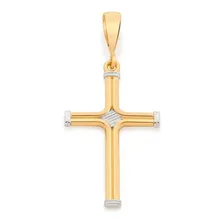 Pingente Rommanel Cruz Masculina Com Ródio Branco Fol 542415 Cor Dourado Foto  mini 1