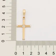 Pingente Rommanel Cruz Masculina Com Ródio Branco Fol 542415 Cor Dourado Foto mini 4