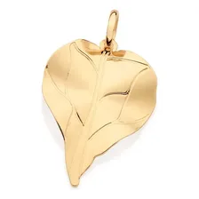 Pingente Rommanel Feminino B Ouro 18k Folha Ondulada 542939 Cor Dourado Foto  mini 1