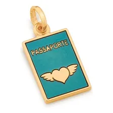 Pingente Rommanel Fol Ouro De Passaporte Com Resina 542271 Cor Dourado Foto  mini 1