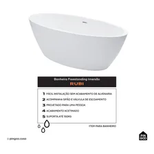 Imersão Rubi banheira oval acrílico 169cm cor branco Foto mini  2