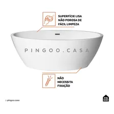 Imersão Rubi banheira oval acrílico 169cm cor branco Foto mini  3