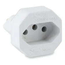 Pino Adaptador De Tomada Modelo Antigo 15a Branco Force Line Foto mini 1