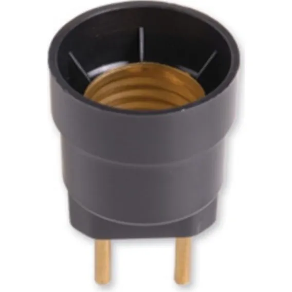 Pino Porta Lampada 2 Polos Ilumi Preto 1701pct - Kit C/10 Foto 1