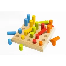 Pinos De Encaixe Brinquedo Colorido Educativo Woodtoy Foto mini 2