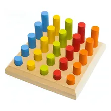 Pinos De Encaixe Brinquedo Colorido Educativo Woodtoy Foto mini 3