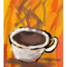 Pintura Em Tela Quadro Feito A Mão Café Decoração Foto mini 1