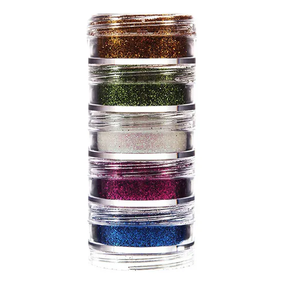 Pintura Facial Em P贸 Glitter 4g 5 Cores Kit Com 05un Foto 1