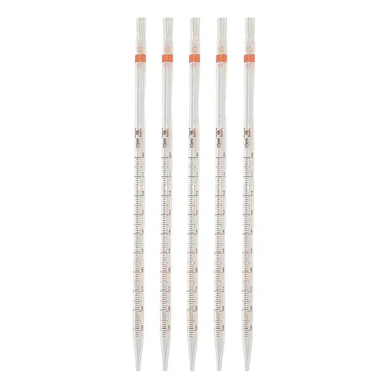 Pipeta Sorológica Graduada Vidro 10ml - Grande Kit C/ 5 Unds Foto 1