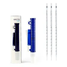 Pipetador Pi-pump Manual 2ml + 10x Pipetas Sorológicas 2ml Cor Azul Foto  mini 1