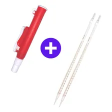 Pipetador Tipo Pipump 25ml + 2 Pipetas Sorologica Vidro 25ml Foto mini 1