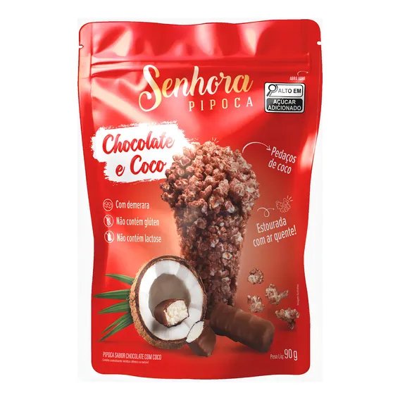 Pipoca Chocolate E Coco 90 Gr Senhora Pipoca Foto 1
