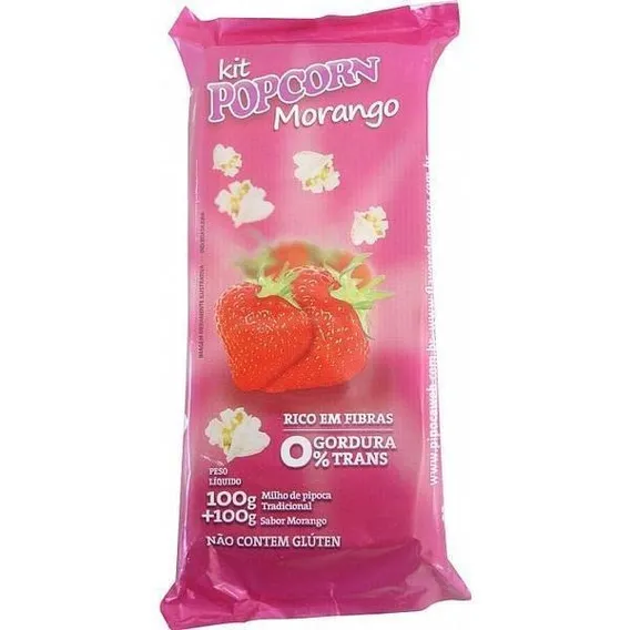 Pipoca Doce Tradicional Panela Sabor Morango Foto 1