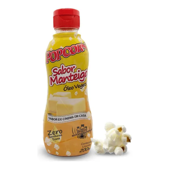Pipoca + Sabor Morango + Óleo Vegetal De Manteiga Foto 1