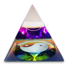 Pirâmide De Vidro Yin Yang Equilíbrio Emocional 4 Cm Foto mini  3