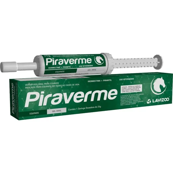 Piraverme Gel Oral Lavizoo 25g Vermifugo Para Equinos Foto 1