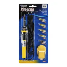 Pir贸grafo gravador e soldador madeira couro 5 pontas Western 110V Foto mini 1