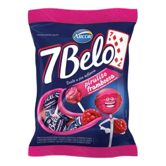 Pirulito 7 Belo Framboesa Pacote 500g Arcor JR Foto 1