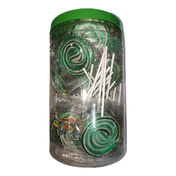 Pirulito Psicodélico Chaves Verde E Branco 30g C/30 Un Foto 1