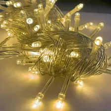 Pisca 100 Led Natal 9m Fio Transparente 110v Branco Quente Foto mini 4