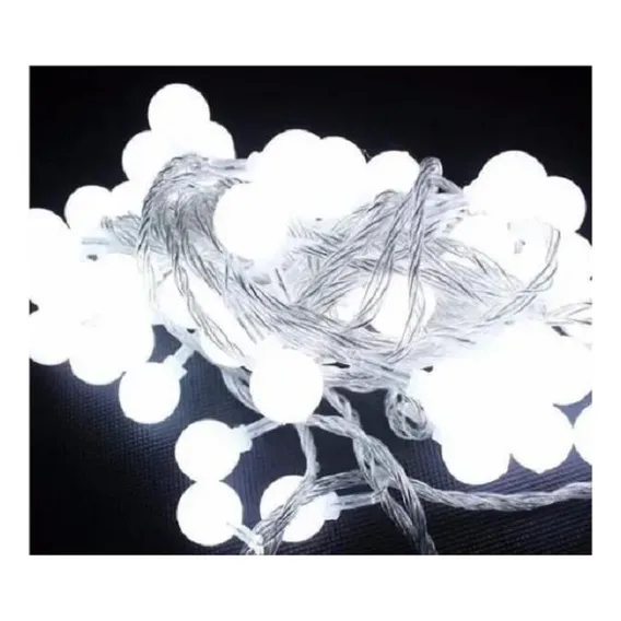 Pisca 40 Bola Neon Led Branco Frio 5m 110v Decoração Festa Foto 1