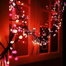 Pisca Cordão Varal Bolinha 100 Led Vermelho Eventos Festas 110V Foto mini 3