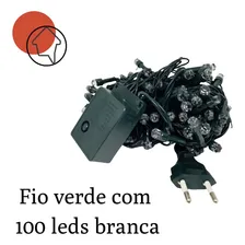 Pisca Pisca Decoração Natal Fio Verde 100 Leds Branco 10m 220V Foto mini  3