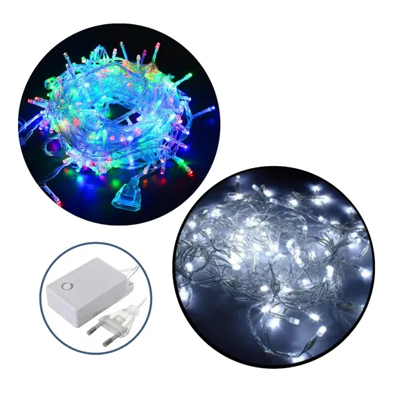 Pisca Pisca Led Natal 100 Led 10 Mts 8 Funções 127v Env Já Foto 1