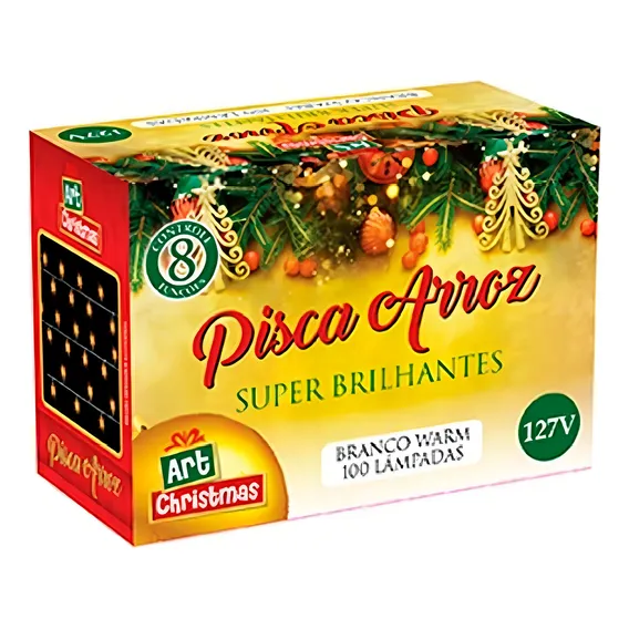 Pisca Pisca Led Natal Arroz Branca 100 Lâmpadas 220v Foto 1
