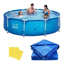 Piscina Com Armação 7.000 Litros + Capa + Forro Belfix Foto  mini 1