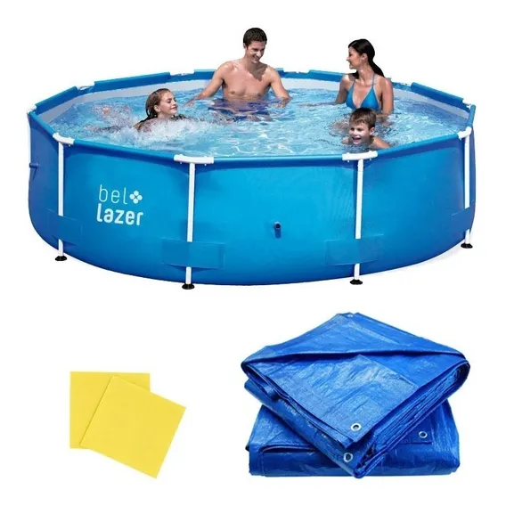Piscina Com Armação 7.000 Litros + Capa + Forro Belfix Foto 1