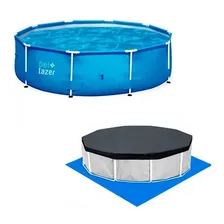 Piscina Com Armação 7.000 Litros + Capa + Forro Belfix Foto mini  3