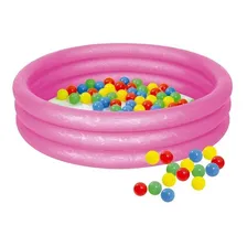 Piscina De Bolinha Banheira Inflável Infantil 130litros Rosa Foto mini 1