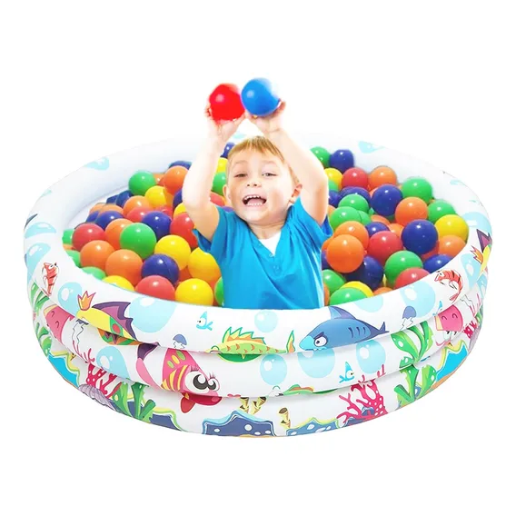 Piscina Infantil Inflável 100 Litros Colorido + 100 Bolinhas Cor Piscina 100l Bolinha Colorida Foto 1