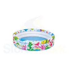 Piscina Infantil Inflável Bebe 135 Litros 3 Anéis Fundo Mar Foto mini 1