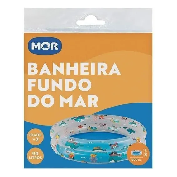 Piscina Inflável 90 Litros Banheira Estampa Fundo Do Mar Foto 1