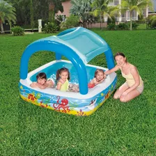 Piscina Inflável Com Cobertura Amigos Do Mar 330 Litros Mor Foto mini  2