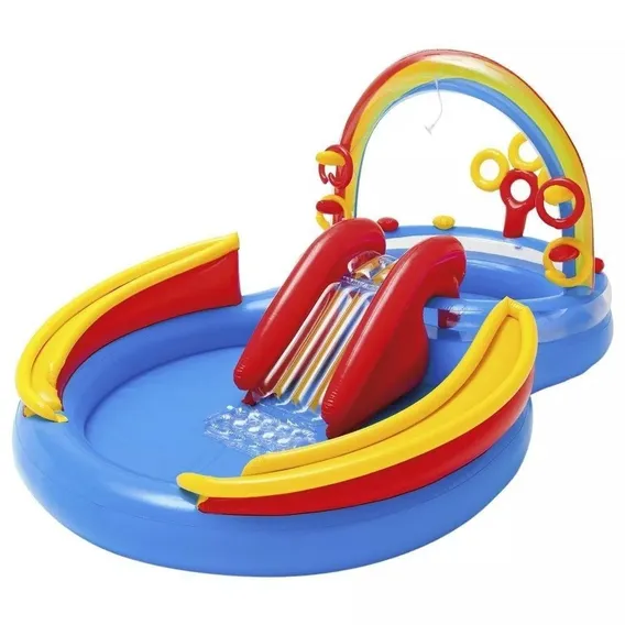 Piscina Inflável Playground Arco Iris 227 Litros - Intex Cor Azul Foto 1
