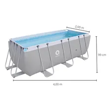 Piscina Retangular 7800 Litros Com Bomba Avenli Cor Cinza 110V Foto mini  3