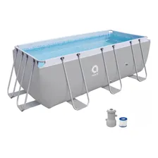 Piscina Retangular 7800 Litros Com Bomba Avenli Cor Cinza 110V Foto  mini 1