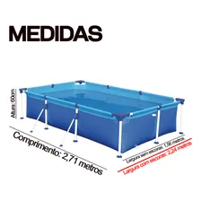 Piscina Retangular Estrutural Capa Forro 2500 Litros Mor Cor Azul Foto mini  2