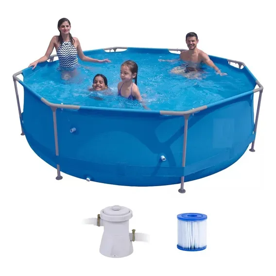 Piscina Sunfit 5000 litros com bomba filtro 110v cor azul Foto 1