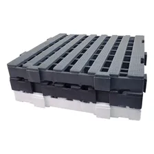 Piso Plástico Palete 40x40 X 4,5 Estrado Reforçado Cor Preto Foto mini  3