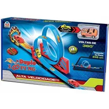 Pista Carrinho Infantil Tipo Hotwheels Duplo Looping Braskit Foto mini 2