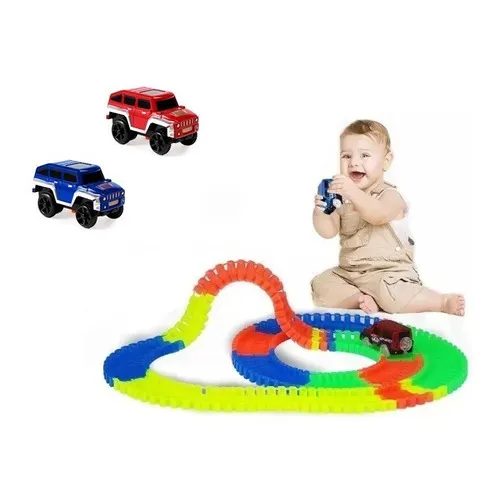Pista Carrinho Racing Sport 336 Peças + 6 Carrinho Colorido Foto 1