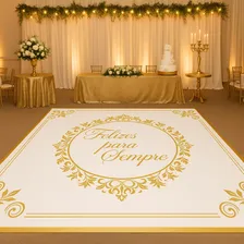 Pista Dança Personalizada Casamento Felizes Para Sempre 2 X 2 Metros Foto mini  2