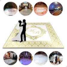 Pista Dança Personalizada Criação Arte Casamento Infantil Debutante Lona + Dupla-face 4 X 4 Metros Foto  mini 1