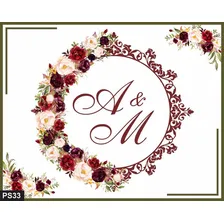 Pista De Dança Para Casamento Arabesco E Floral Ps33 - 3x3m Cor Impressão Digital Foto mini 1